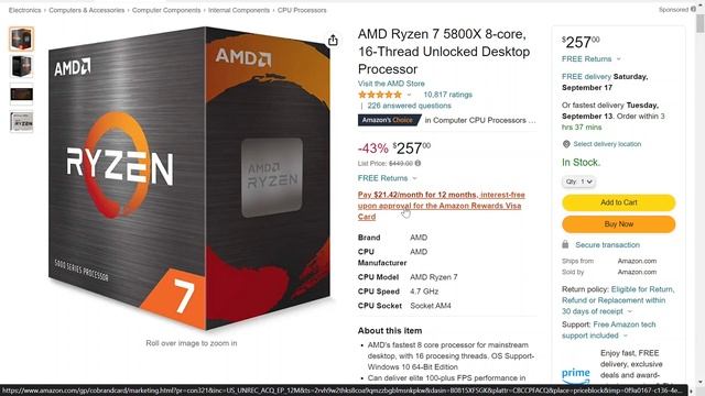 This AMD Ryzen 7 5800X 8-core CPU is under $260 Right Now! Best Deals Online смотреть онлайн
