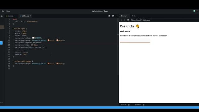 [Medium] CSS-tricks - How to create an input with an animated bottom border смотреть онлайн