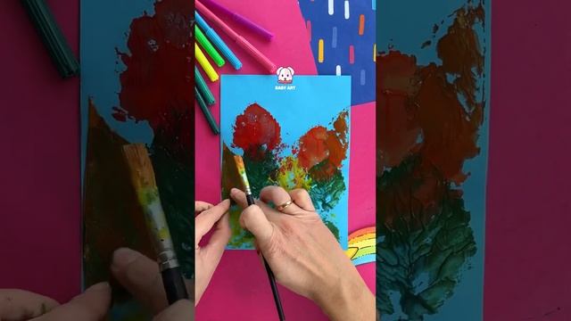 Осенний лес из листочков ? #идеидлятворчества #творчество #art #урокидлядетей #аппликация #рисунки смотреть онлайн