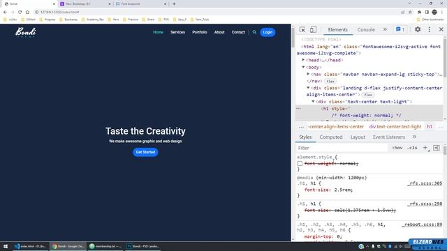 Bootstrap 5 Design 01 Bondi - #04 - Create Landing Section смотреть онлайн