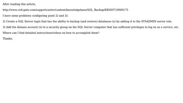 Adding the domain account to a security group on the SQL Server computer that has sufficient... смотреть онлайн