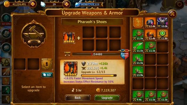 Guild of Heroes Game || Use Banner of Efficiency Upgrade Armor Pharaoh's Shoes смотреть онлайн