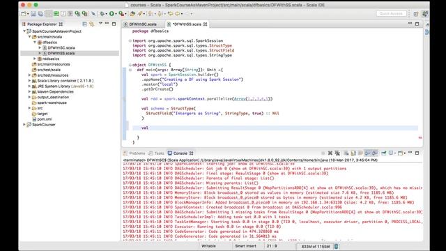 Creating DataFrame using Spark 2 x Style смотреть онлайн