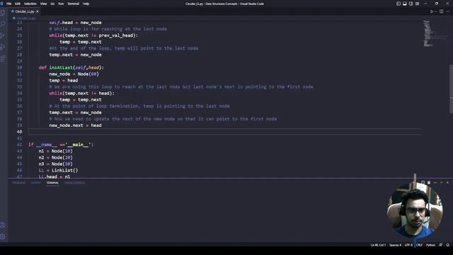 #32:- Insertion at Given Position in Circular Linked list in Python | Data Structures in Hindi смотреть онлайн