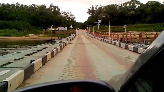 Наплавной пантонный мост через реку Сура на границе Нижегородской области и Чувашской республики смотреть онлайн