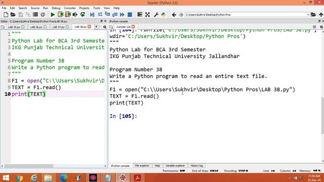 Python Lab Part 38:Write a Python program to read an entire text file. смотреть онлайн