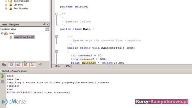 Zmienne w Java - podstawy Java JDK 6 смотреть онлайн