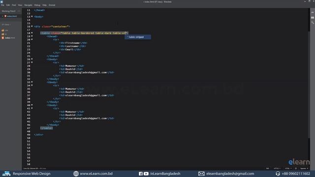 Learn Web Design by Tech Guru Bootstrap 4 Table смотреть онлайн