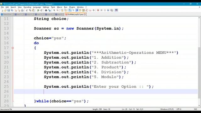 32. Do-While Loop in Java Program смотреть онлайн