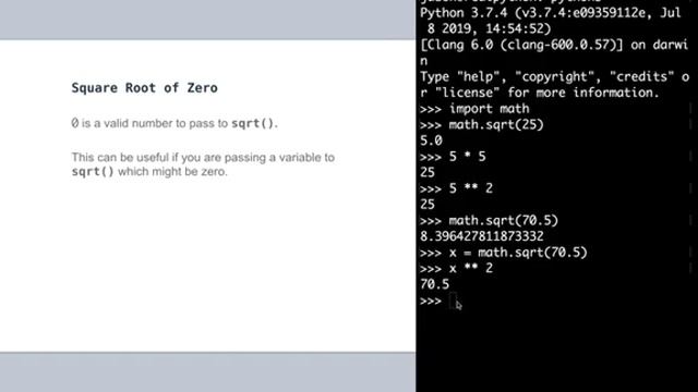 Using Python's Square Root Function смотреть онлайн