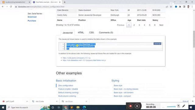 DataTables | HTML to Excel, CSV, PDF Conversion. смотреть онлайн