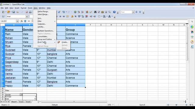 How to Create Pivot Table in Spreadsheet | OpenOffice Calc | 12th Class | Part-2 in Hindi смотреть онлайн