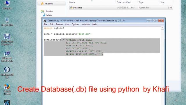 Create Database(.db) file using Python смотреть онлайн