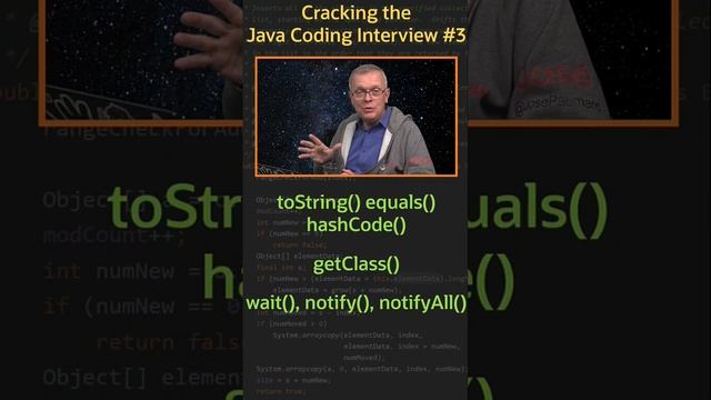 Вопрос 3. #java. Какие методы класса Object вы можете использовать? смотреть онлайн