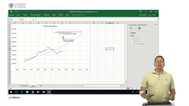 Excel gráfico de regresión, línea de tendencia | 45/107 | UPV смотреть онлайн