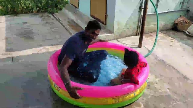 HOW TO FILL AIR INTEX PLASTIC WATER TUB||5 FT BABY SWIMMING POOL||USING AIR PUMP WITH IMPROVISED WA смотреть онлайн