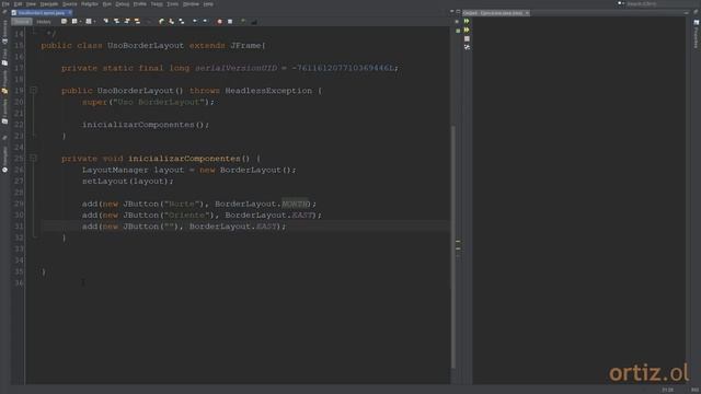 Java - Ejercicio 216: Hacer Uso de BorderLayout para Distribuir Botones en Regiones Geográficas смотреть онлайн