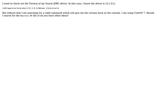 Finding the Oracle JDBC version using the command line смотреть онлайн