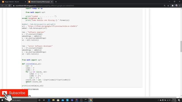 Comparing Different pre trained Word Embedding Model for Cosine Similarity смотреть онлайн
