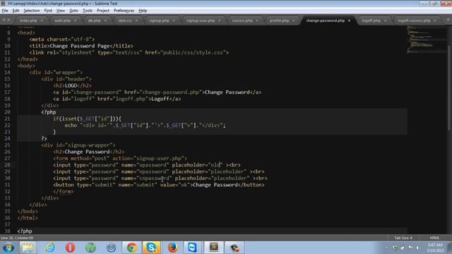 PHP & MySQL Signup Login Example Part 8/9 смотреть онлайн
