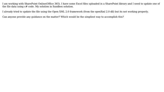 Sharepoint: How to update Excel Sheet In SharePoint 2010 (Sharepoint Online)? смотреть онлайн