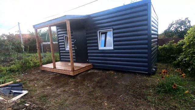 Садовый домик бытовка 6,00*3,00 с верандой 1,50 на 3,00 смотреть онлайн