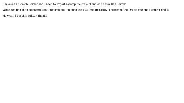 Databases: How do I export data from Oracle 11.1 to 10.1? смотреть онлайн
