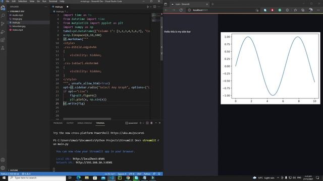 Sidebar & Graphs In Streamlit | Complete Streamlit Python Course | Streamlit Tutorial 14 смотреть онлайн