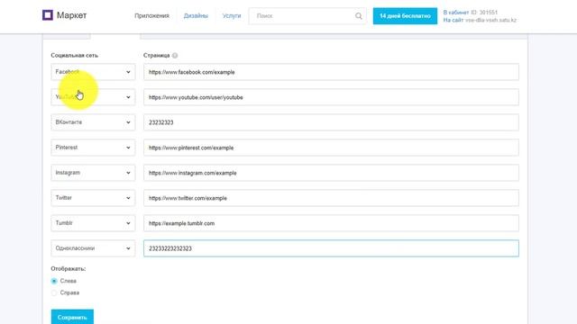 Веб-приложение «Панель социальных сетей» на Satu.kz смотреть онлайн