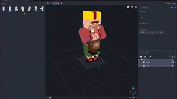 Как редактировать модели мобов в Блокбенч