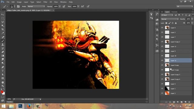 Destiny Fallen rixis Photoshop speed art 1 hour in 6 minutes. смотреть онлайн