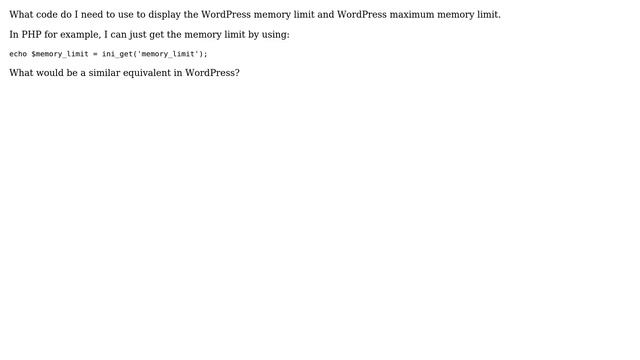 Wordpress: How to display or print WordPress memory limit and WordPress max memory limit? смотреть онлайн