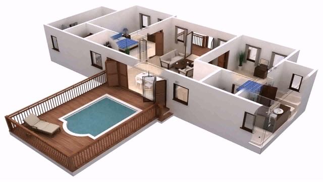 2 Bedroom House Plans In 3d - Gif Maker DaddyGif.com (see description) смотреть онлайн