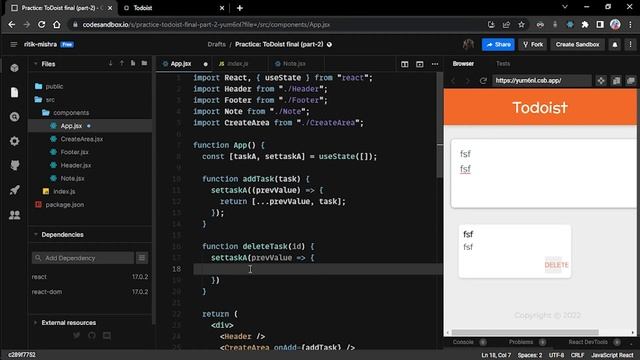 ToDoist final Part-2 | Thinking in React смотреть онлайн