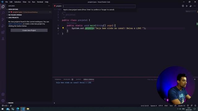 Como criar um projeto Java no VSCode - Curso Java Estruturado Aula 03 смотреть онлайн