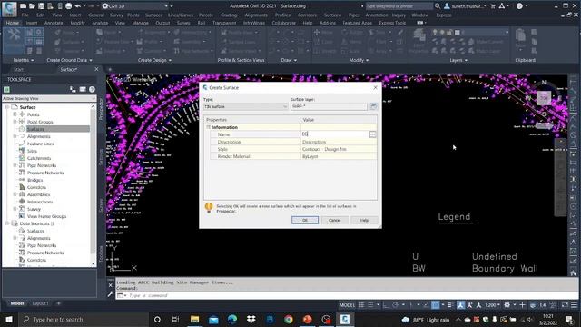 Lesson 01-Civil 3D Surface Creation 2021 with a topographic survey dwg file and a point file смотреть онлайн