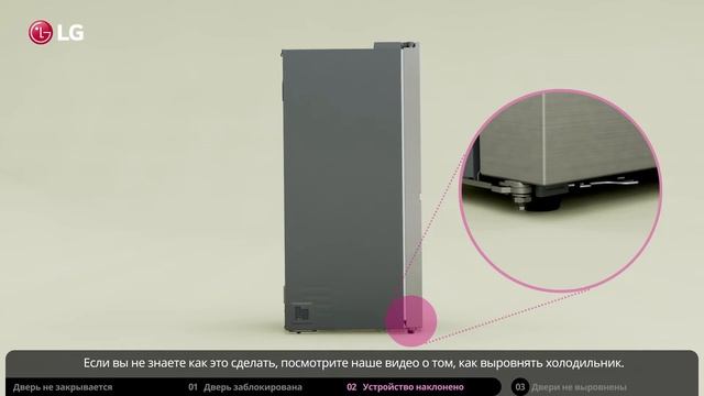 Почему не закрываются двери холодильника LG Side-by-Side?