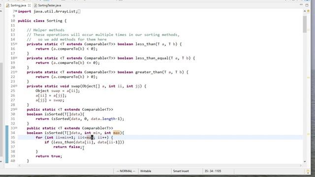 Sorting in Java Part 1 - Helper & Test Methods смотреть онлайн