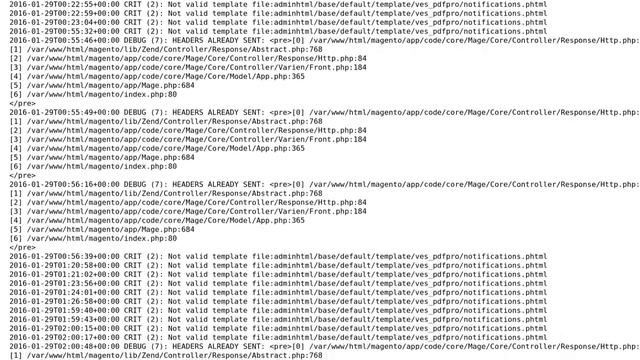 Magento: system.log to so many error message смотреть онлайн