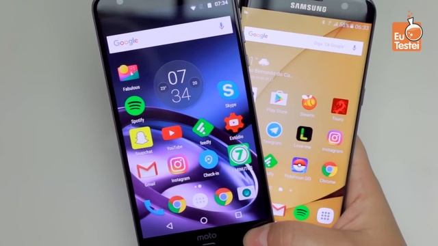 Tops comparados! Qual é melhor, Moto Z ou S7 Edge? - Vídeo Comparativo EuTestei Brasil смотреть онлайн
