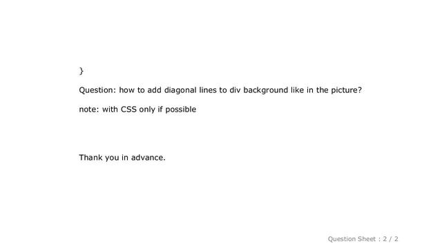 CSS : draw diagonal lines in div background with CSS смотреть онлайн
