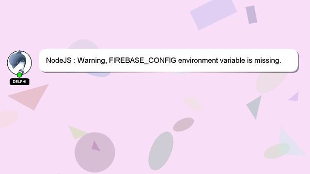 NodeJS : Warning, FIREBASE_CONFIG environment variable is missing. Initializing firebase-admin will смотреть онлайн