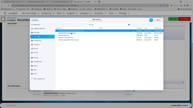 coreBOS GIT version GenDoc and User Image Upload test смотреть онлайн