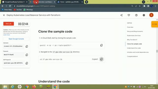 Lab=3 || Deploy Kubernetes Load Balancer Service with Terraform || (Quest:-6) (GSP233) смотреть онлайн
