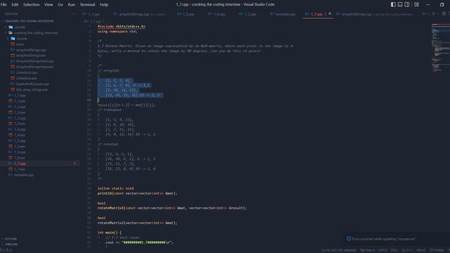 Cracking the coding interview | Array and Strings | 1.7 Rotate Matrix (Arabic) смотреть онлайн