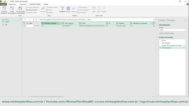 [Excel] Consulta CNPJ no Excel via Power Query e API смотреть онлайн