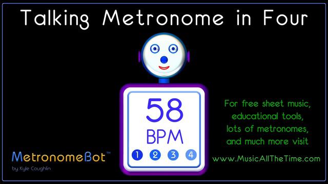 Talking metronome in 4/4 at 58 BPM MetronomeBot смотреть онлайн