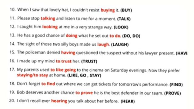 Gerund and Infinitive : fill in the blanks смотреть онлайн