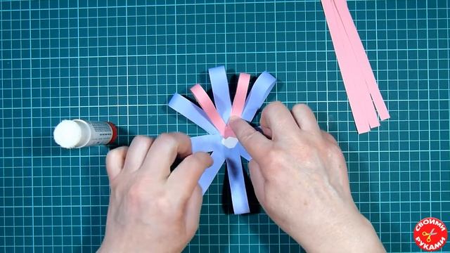 Цветок из бумажных полосок смотреть онлайн