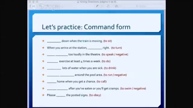 Giving Directions - Command Form Practice Examples смотреть онлайн